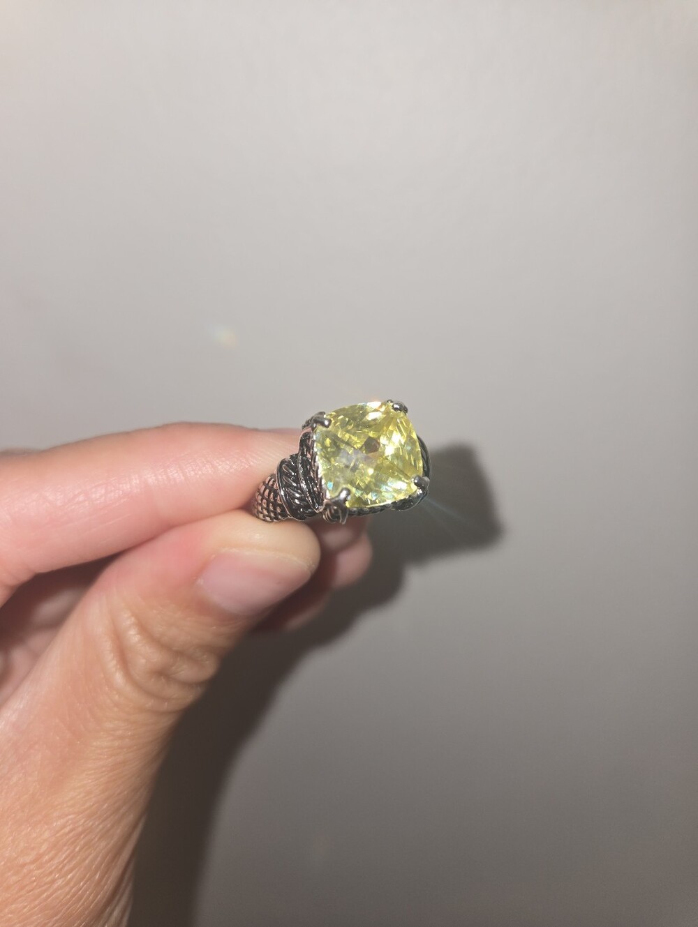 Premier Designs Yellow Gemstone Statement Ring Size 8.5